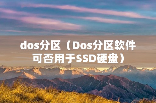 dos分区(Dos分区软件可否用于SSD硬盘) dos分区(Dos分区软件可否用于SSD硬盘)