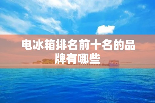电冰箱排名前十名的品牌有哪些