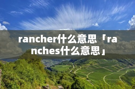 rancher什么意思「ranches什么意思」