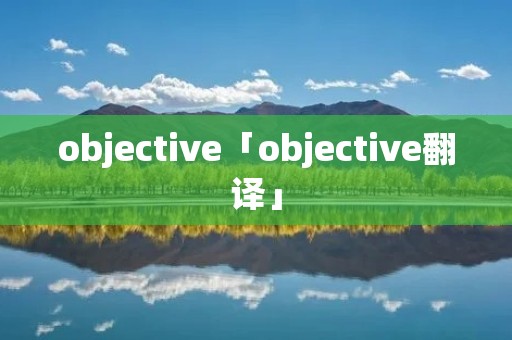 objective「objective翻译」