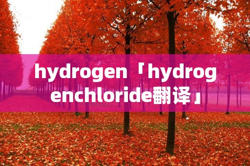 hydrogen「hydrogenchloride翻译」