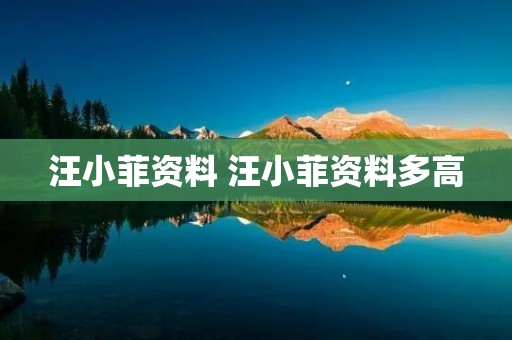汪小菲资料 汪小菲资料多高