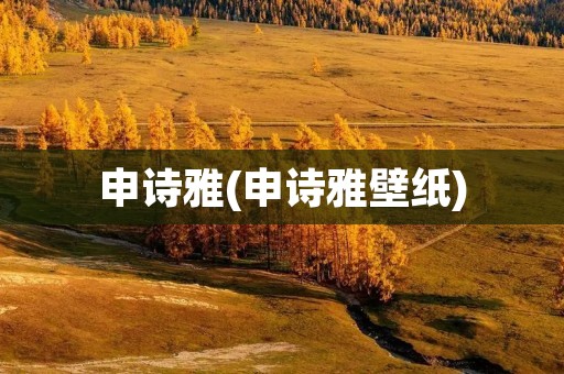申诗雅(申诗雅壁纸)