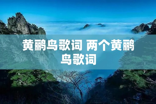 黄鹂鸟歌词 两个黄鹂鸟歌词 黄鹂鸟歌词 两个黄鹂鸟歌词