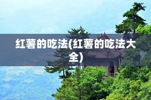 红薯的吃法(红薯的吃法大全)