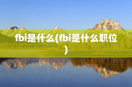 fbi是什么(fbi是什么职位) fbi是什么(fbi是什么职位)