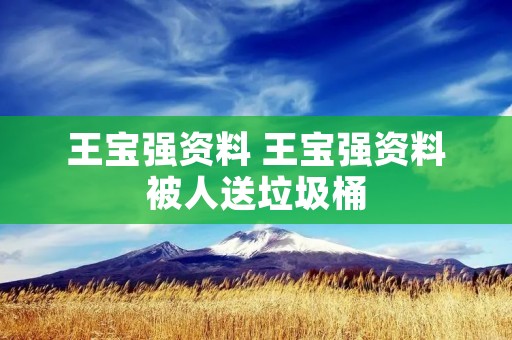 王宝强资料 王宝强资料被人送垃圾桶 王宝强资料 王宝强资料被人送垃圾桶
