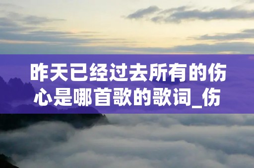 昨天已经过去所有的伤心是哪首歌的歌词_伤心总是难免的原唱