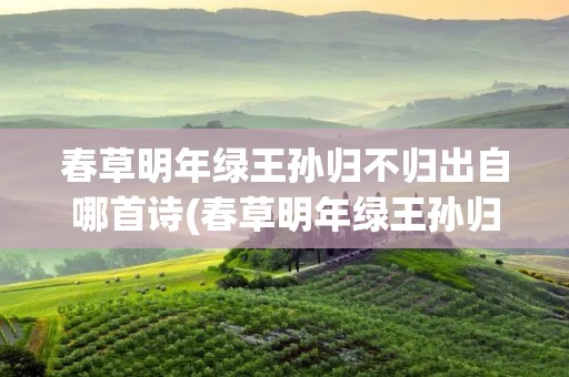 春草明年绿王孙归不归出自哪首诗(春草明年绿王孙归不归出自哪首诗自在飞花轻似梦)