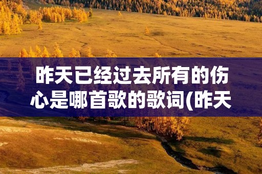 昨天已经过去所有的伤心是哪首歌的歌词(昨天已过去所有的伤心是什么歌曲)