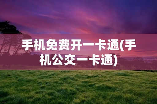 手机免费开一卡通(手机公交一卡通)