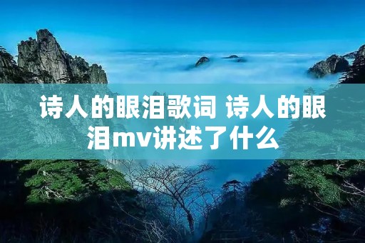 诗人的眼泪歌词 诗人的眼泪mv讲述了什么