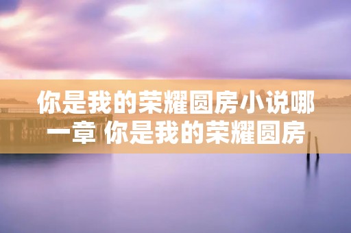你是我的荣耀圆房小说哪一章 你是我的荣耀圆房是哪一集