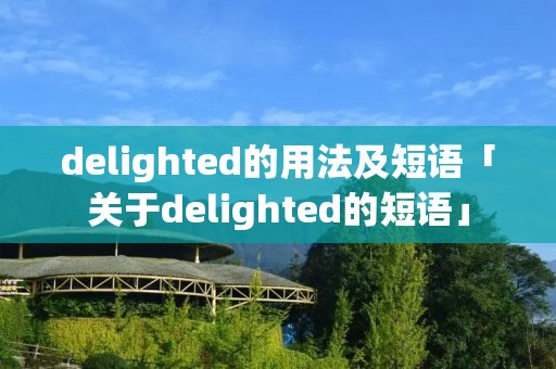 delighted的用法及短语「关于delighted的短语」
