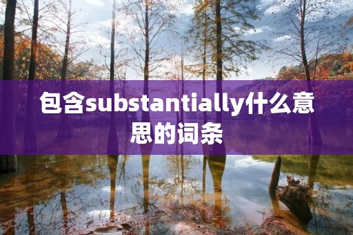包含substantially什么意思的词条