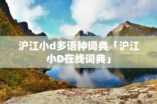沪江小d多语种词典「沪江小D在线词典」