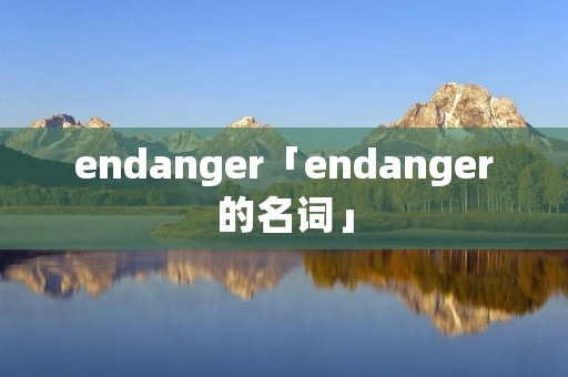 endanger「endanger的名词」