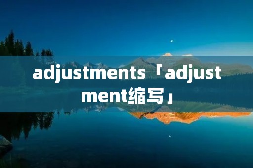 adjustments「adjustment缩写」 adjustments「adjustment缩写」