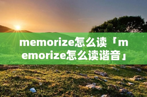 memorize怎么读「memorize怎么读谐音」 memorize怎么读「memorize怎么读谐音」