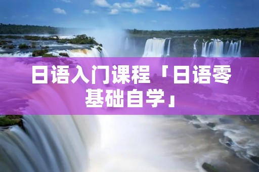 日语入门课程「日语零基础自学」 日语入门课程「日语零基础自学」