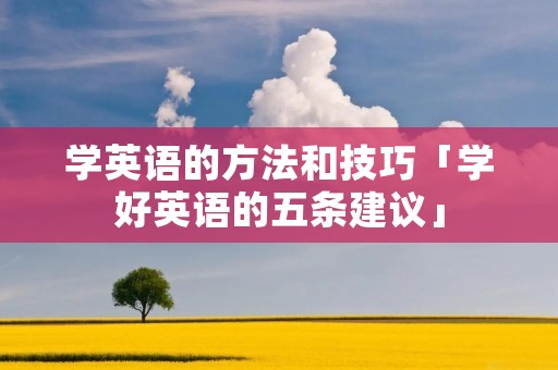 学英语的方法和技巧「学好英语的五条建议」