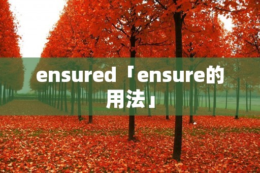 ensured「ensure的用法」