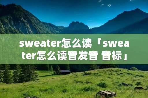 sweater怎么读「sweater怎么读音发音 音标」