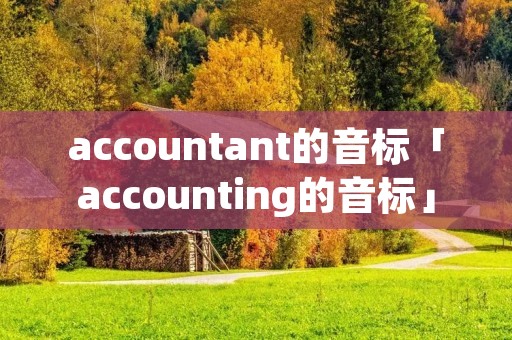 accountant的音标「accounting的音标」