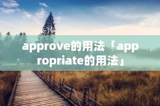 approve的用法「appropriate的用法」