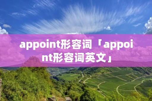 appoint形容词「appoint形容词英文」 appoint形容词「appoint形容词英文」