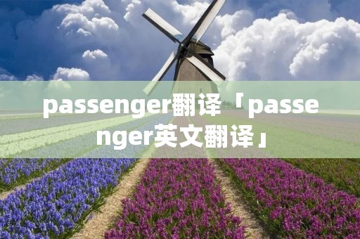 passenger翻译「passenger英文翻译」 passenger翻译「passenger英文翻译」