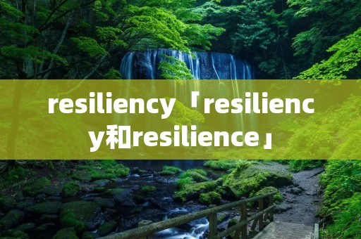 resiliency「resiliency和resilience」