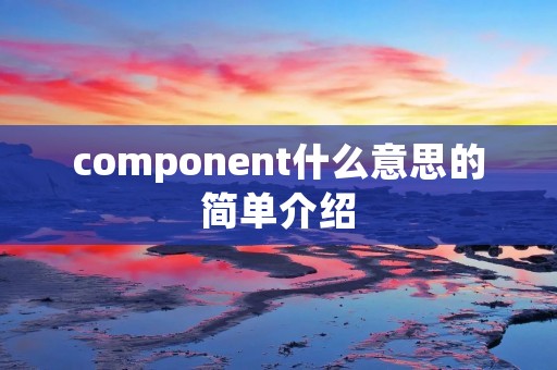 component什么意思的简单介绍 component什么意思的简单介绍