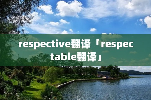 respective翻译「respectable翻译」