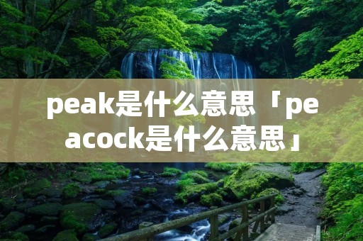 peak是什么意思「peacock是什么意思」 peak是什么意思「peacock是什么意思」