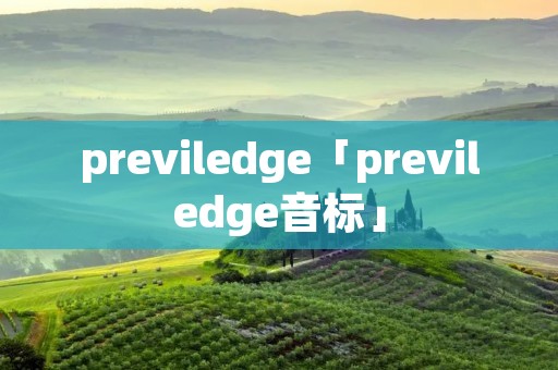 previledge「previledge音标」