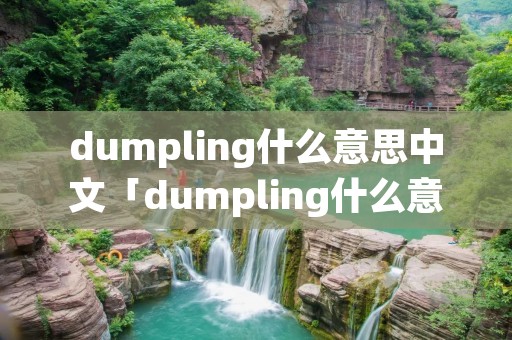 dumpling什么意思中文「dumpling什么意思中文名字」