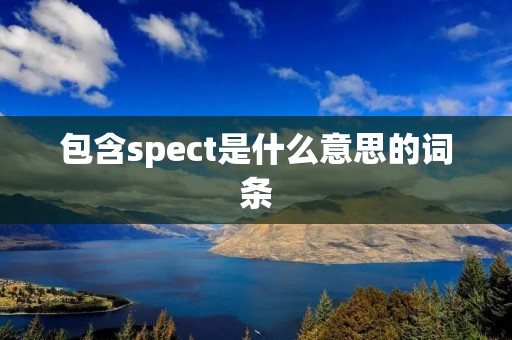 包含spect是什么意思的词条