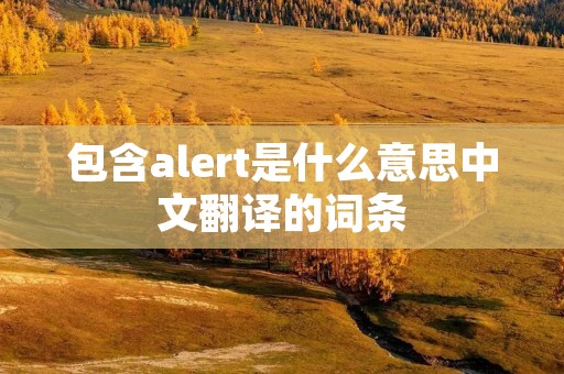包含alert是什么意思中文翻译的词条 包含alert是什么意思中文翻译的词条