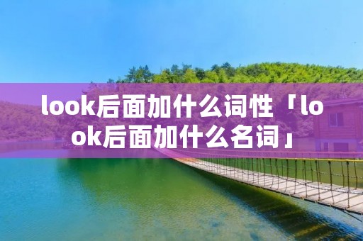look后面加什么词性「look后面加什么名词」 look后面加什么词性「look后面加什么名词」