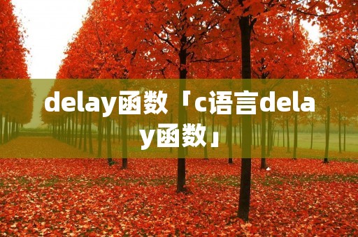 delay函数「c语言delay函数」