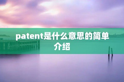 patent是什么意思的简单介绍 patent是什么意思的简单介绍