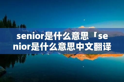 senior是什么意思「senior是什么意思中文翻译」