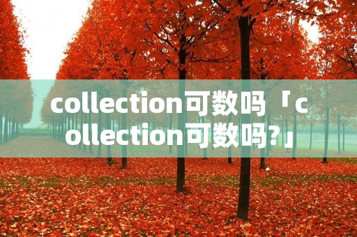 collection可数吗「collection可数吗?」