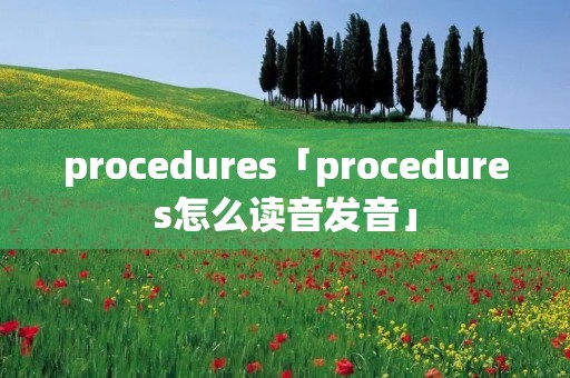 procedures「procedures怎么读音发音」