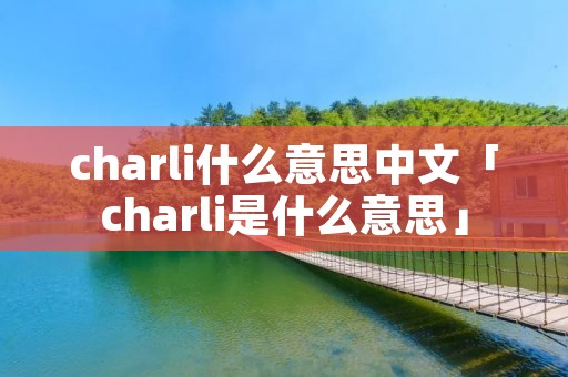 charli什么意思中文「charli是什么意思」