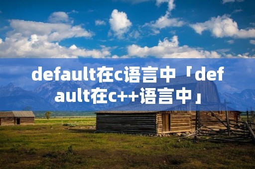 default在c语言中「default在c++语言中」