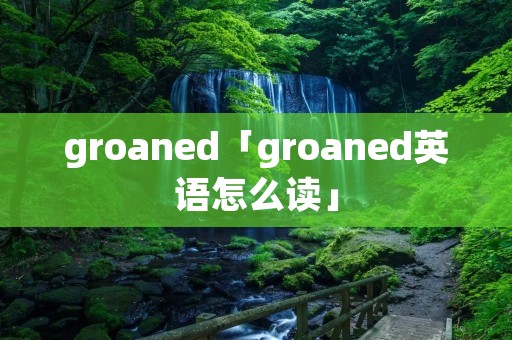 groaned「groaned英语怎么读」
