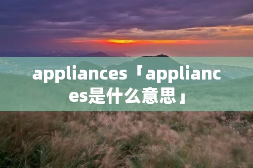 appliances「appliances是什么意思」 appliances「appliances是什么意思」