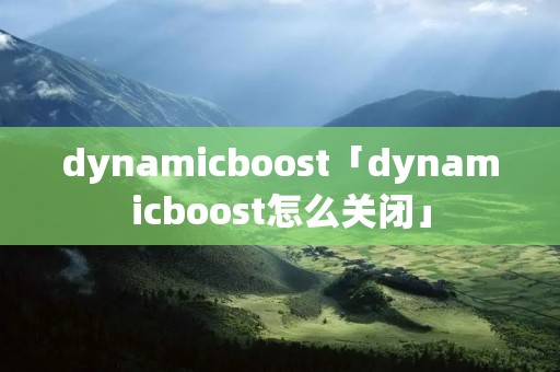 dynamicboost「dynamicboost怎么关闭」